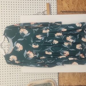 First Love green print dress women's size med NWOT